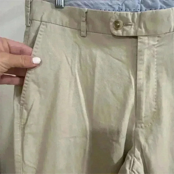 Peter Millar Men's Chino Pants Size 33 Beige Flat Front Straight Leg - Picture 5 of 9